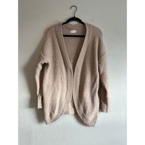 Altar'd State Oversized‎ Cozy Knit Open Front Cardigan Sweater Beige Size S